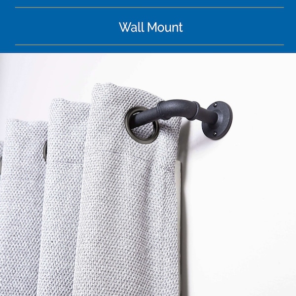 Sun Zero Sun Zero Bronn Industrial 3/4" Room Darkening Curtain Rod, 36-66", Matte Black - SN47073E