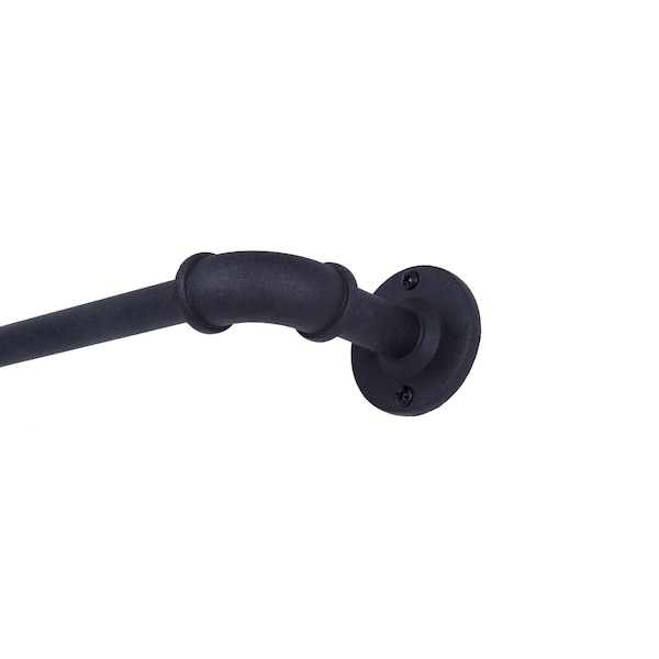 Sun Zero Sun Zero Bronn Industrial 3/4" Room Darkening Curtain Rod, 36-66", Matte Black - SN47073E