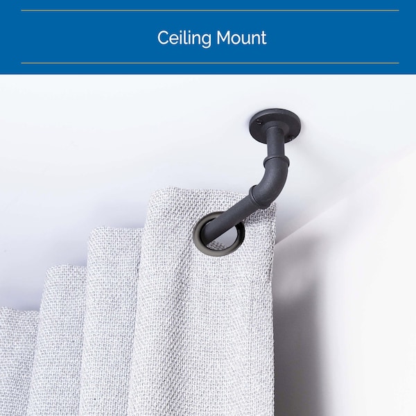Sun Zero Sun Zero Bronn Industrial 3/4" Room Darkening Curtain Rod, 36-66", Matte Black - SN47073E