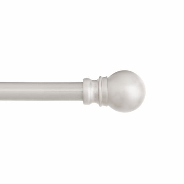 Kenney Mfg Kenney Davenport 1/2 Petite Cafe Decorative Window Curtain Rod, 48-86, Brushed Nickel - KN55971