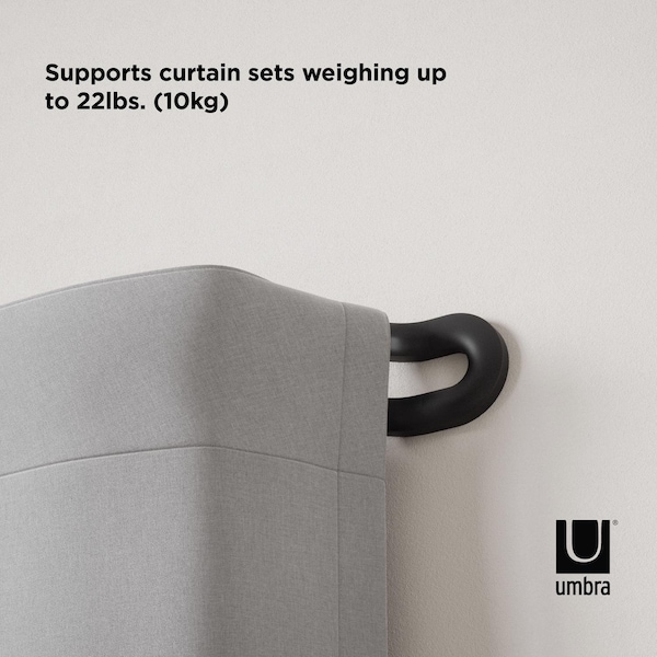 Umbra Umbra Midnight Blackout Matte Black Midnight Blackout Double Curtain Rod 42 in. L X 120 in. L - 1017290-038