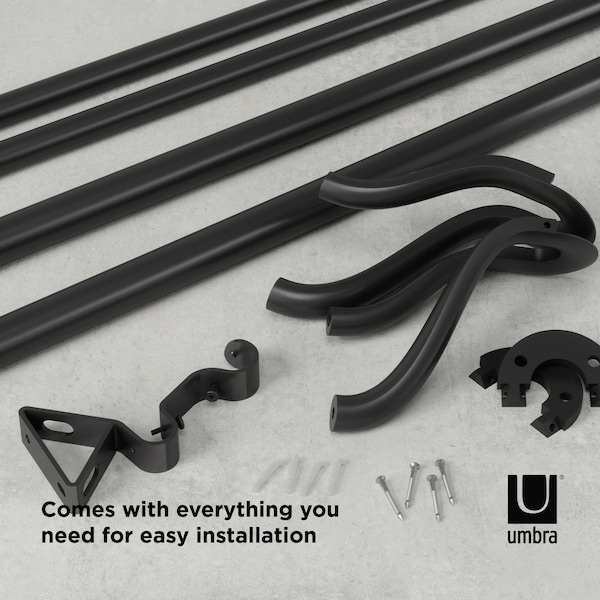 Umbra Umbra Midnight Blackout Matte Black Midnight Blackout Double Curtain Rod 42 in. L X 120 in. L - 1017290-038