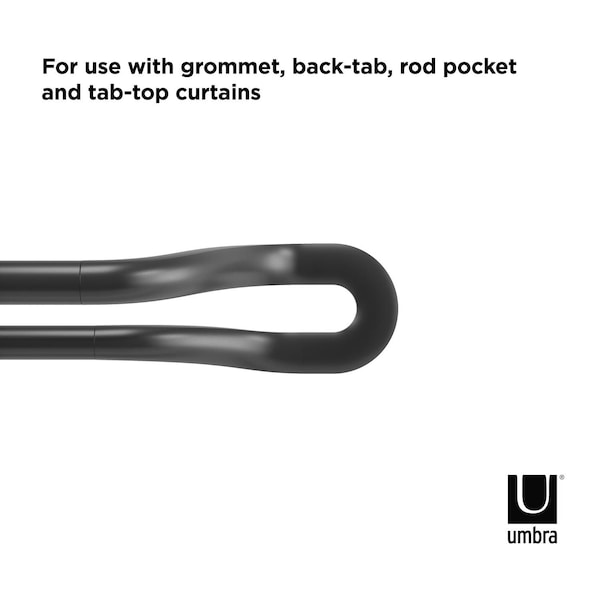 Umbra Umbra Midnight Blackout Matte Black Midnight Blackout Double Curtain Rod 42 in. L X 120 in. L - 1017290-038