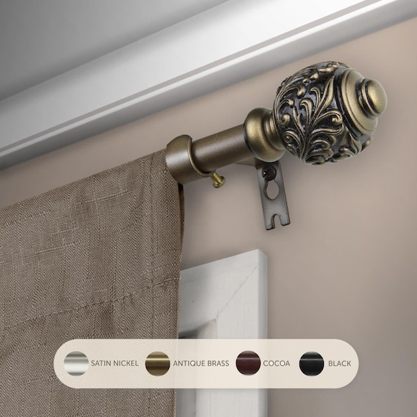 Kd Encimera 0.625 in. Aria Curtain Rod with 28 to 48 in. Extension, Antique Gold - KD3721198