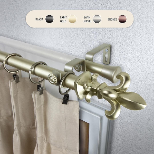 Kd Encimera 1 in. Silas Double Curtain Rod with 28 to 48 in. Extension, Gold - KD3714649