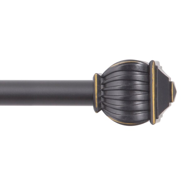 Kenney Mfg Kenney Beckett 5/8" Standard Decorative Window Curtain Rod, 48-86", Oil Rubbed Bronze - KN71647V1