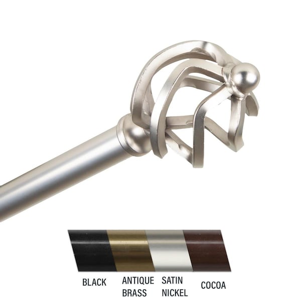Central Design Giro 0.81 in. Curtain Rod; 48-84 in. - Satin Nickel - 4842-485