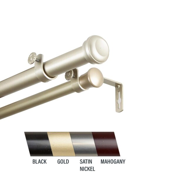 Central Design Cillo 1 in. Double Curtain Rod; 120-170 in. - Light Gold - 100-68-993-D