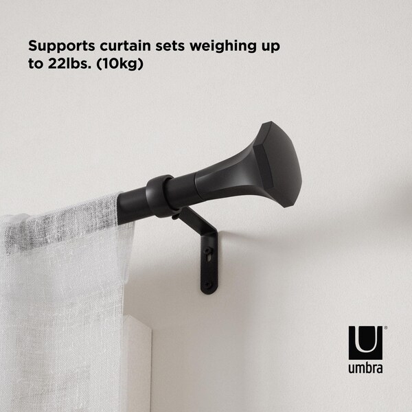 Umbra Sita Matte Black Curtain Rod 36 in L X 72 in L - 1018342-038