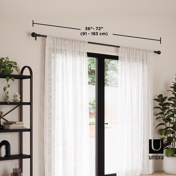 Umbra Sita Matte Black Curtain Rod 36 in L X 72 in L - 1018342-038