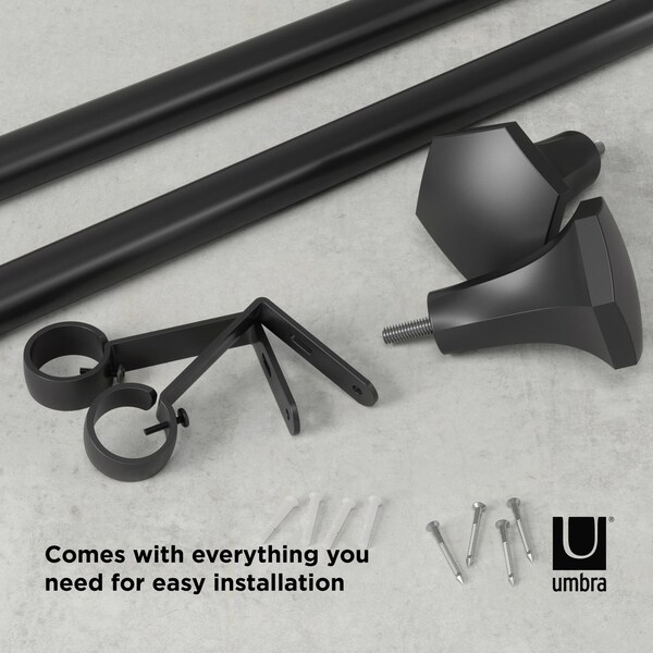 Umbra Sita Matte Black Curtain Rod 36 in L X 72 in L - 1018342-038
