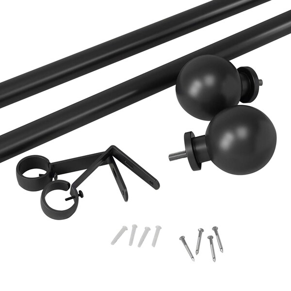 Umbra Bolas Matte Black Curtain Rod 36 in. L X 72 in. L - 1018400-038