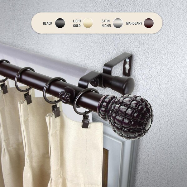 Kd Encimera 1 in. Velia Double Curtain Rod with 28 to 48 in. Extension, Mahogany - KD3724036