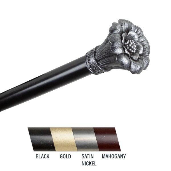Central Design Central Design 100-02-482 Flora 1 in. Curtain Rod; 48-84 in. - Black - 100-02-482