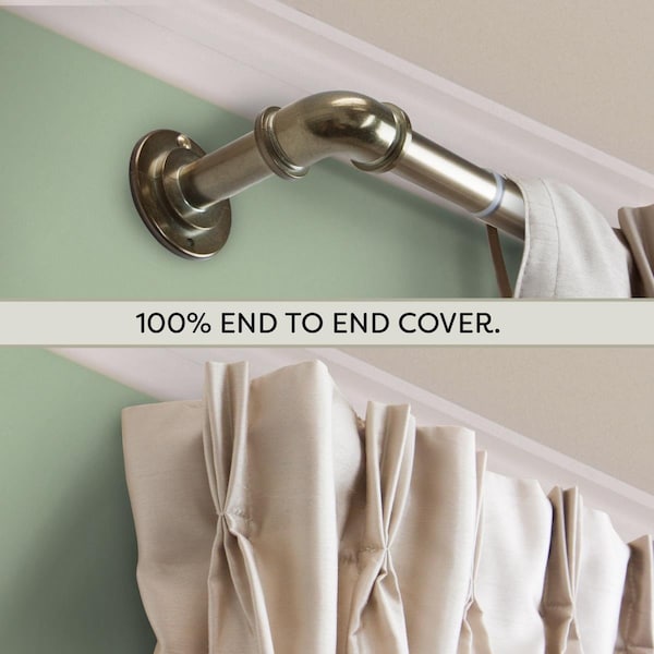 Central Design 1 in. Blackout Curtain Rod with 48 to 84 in. Extension, Antique Brass - BOT100-484