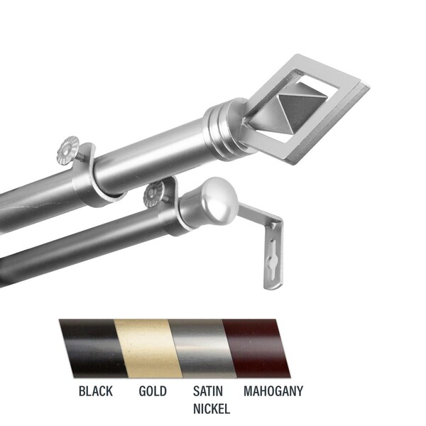 Central Design Lance 1 in. Double Curtain Rod; 120-170 in. - Satin Nickel - 100-69-995-D