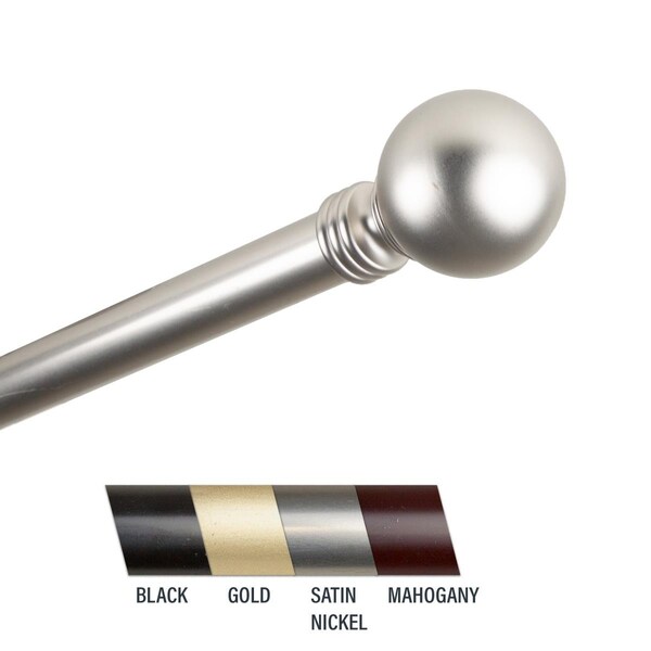 Central Design Globus 1 in. Curtain Rod, 160-240 in. - Satin Nickel - CE436933