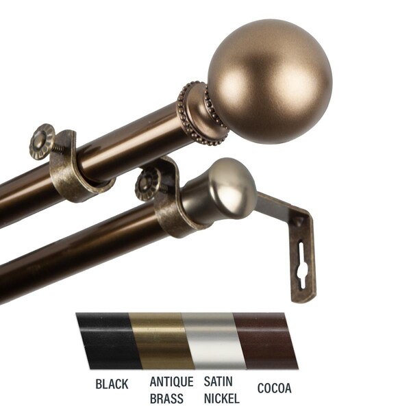 Central Design Julian 0.81 in. Double Curtain Rod, 66-120 in. - Antique Brass - CE436844