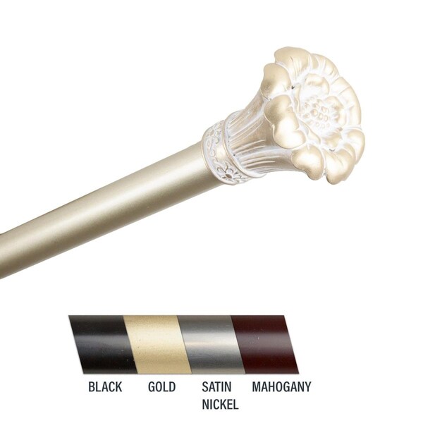 Central Design Flora 1 in. Curtain Rod; 160-240 in. - Light Gold - 100-02-1603