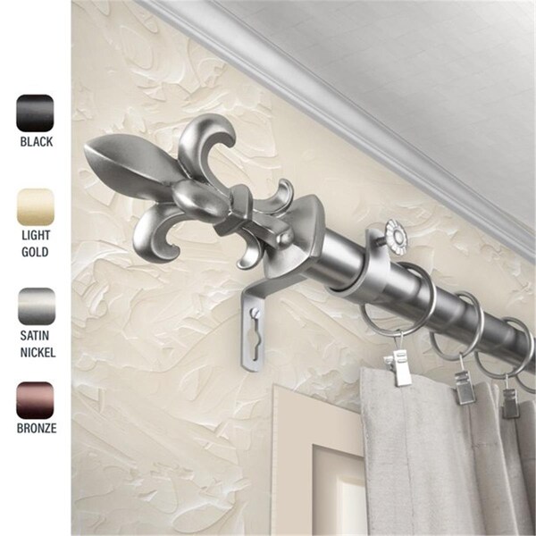 Kd Encimera 1 in. Silas Curtain Rod with 66 to 120 in. Extension, Satin Nickel - KD3726028