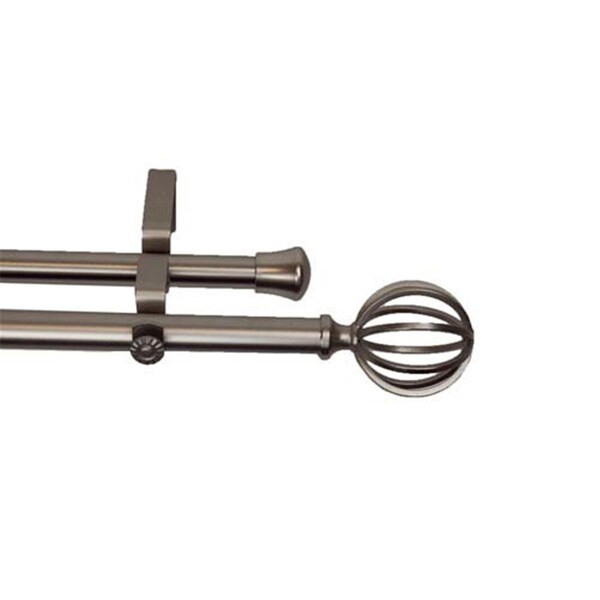 H2H Crate 0.81 in. Double Curtain Rod, 28-48 in. - Satin Nickel - H21856334
