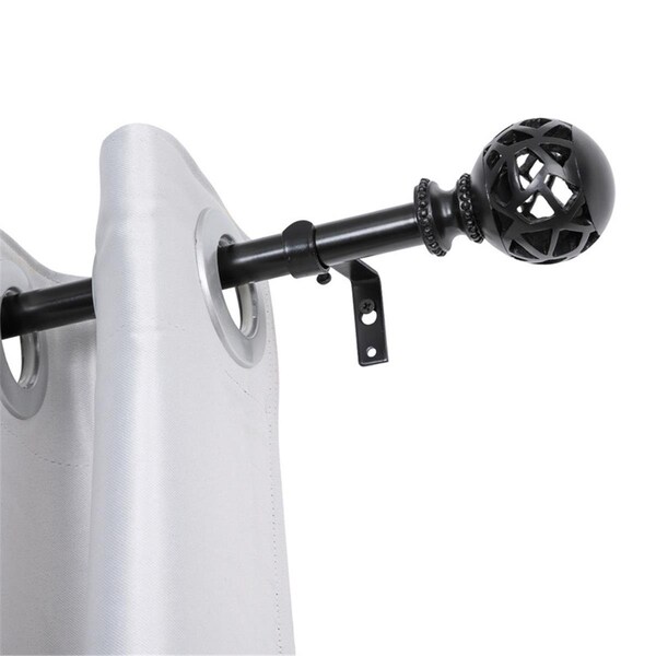 Utopia Alley 0.75 in. Curtain Rod for 48-86 in. Windows, Black - D124Z