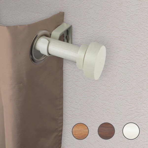 Central Design 1 in. Cover Faux Wood Curtain Rod with 28 to 48 in. Extension, Pearl White - W100-37-28W1