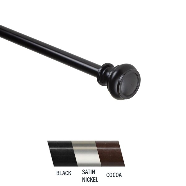 Central Design Kanne 0.44 in. Curtain Rod, 18-28 in. - Black - CE436861
