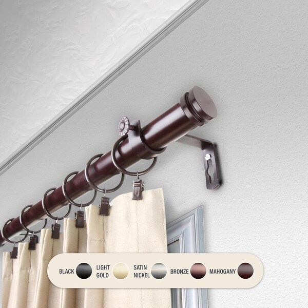 Kd Encimera 1 in. Cap Curtain Rod with 66 to 120 in. Extension, Mahogany - KD3733737