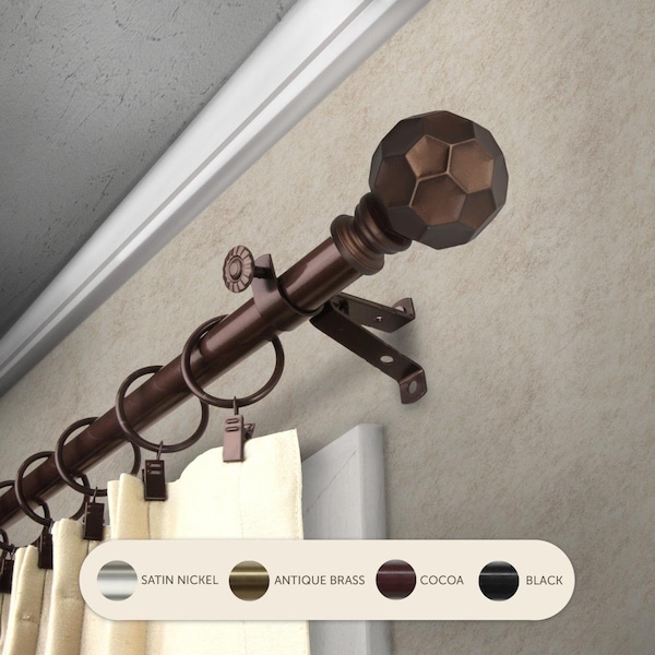 Kd Encimera 0.8125 in. Remi Curtain Rod with 28 to 48 in. Extension, Cocoa - KD3714645