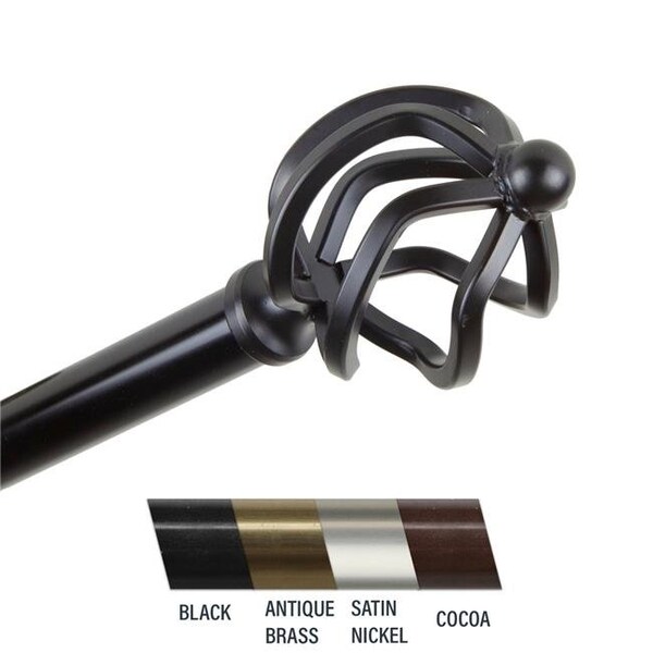 Central Design Central Design 4842-282 Giro 0.81 in. Curtain Rod; 28-48 in. - Black - 4842-282