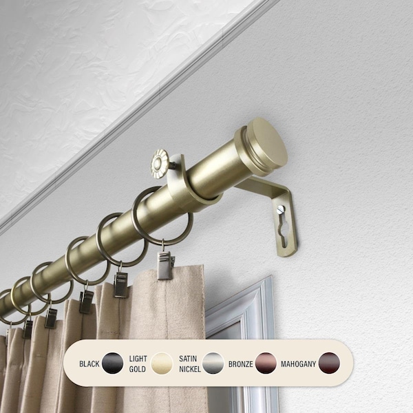 Kd Encimera 1 in. Cap Curtain Rod with 66 to 120 in. Extension, Gold - KD3717534
