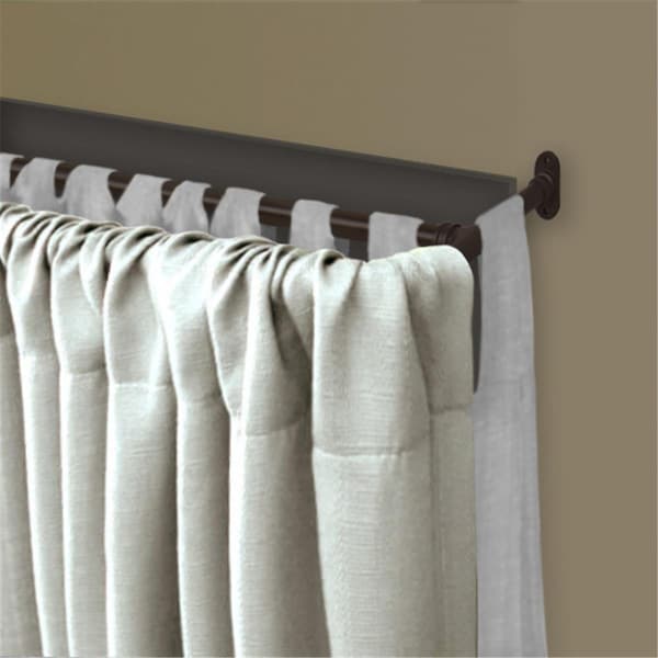 Central Design 0.625 in. Double Blackout Curtain Rod with 48 to 84 in. Extension, Cocoa - BOT63-487D