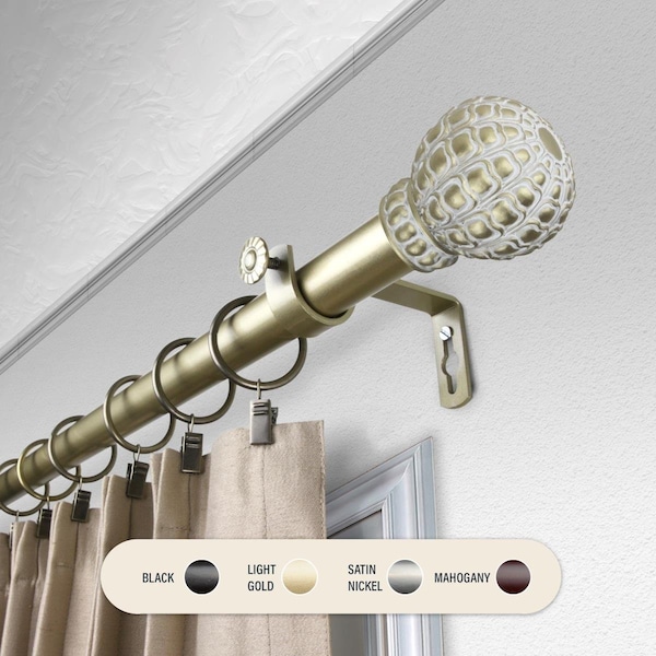 Kd Encimera 1 in. Velia Curtain Rod with 66 to 120 in. Extension, Gold - KD3725999