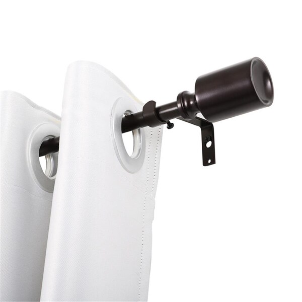 Escenografia 28-48 in. Curtain Rod with Decorative Cap Finial - Bronze - ES3252725