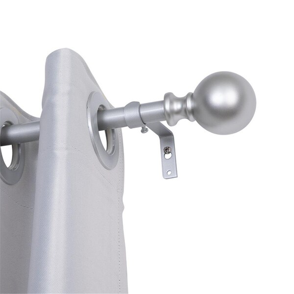 Utopia Alley 0.75 in. Single Decorative Drapery Adjustable Curtain Rods for Windows 86 to 120 in. - Nickel - D38N