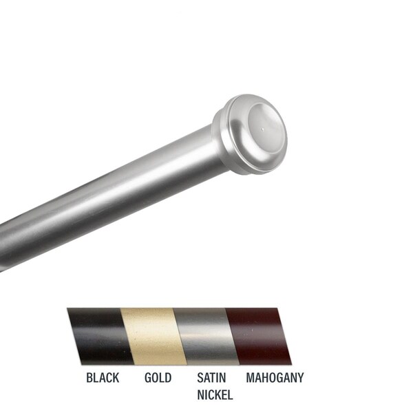 Central Design Cillo 1 in. Curtain Rod, 66-120 in. - Satin Nickel - CE436970