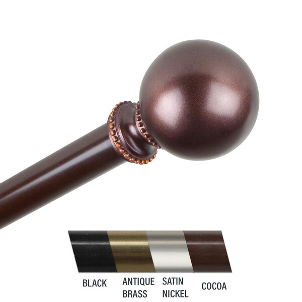 Central Design Julian 0.81 in. Curtain Rod; 28-48 in. - Cocoa - 4883-287