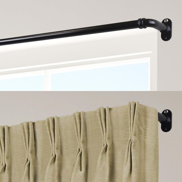 Kd Encimera 0.625 in. Blackout Curtain Rod with 28 to 48 in. Extension, Black - KD3182930
