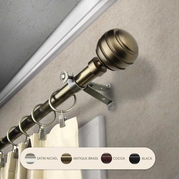 Kd Encimera 0.8125 in. Louise Curtain Rod with 48 to 84 in. Extension, Antique Brass - KD3724049