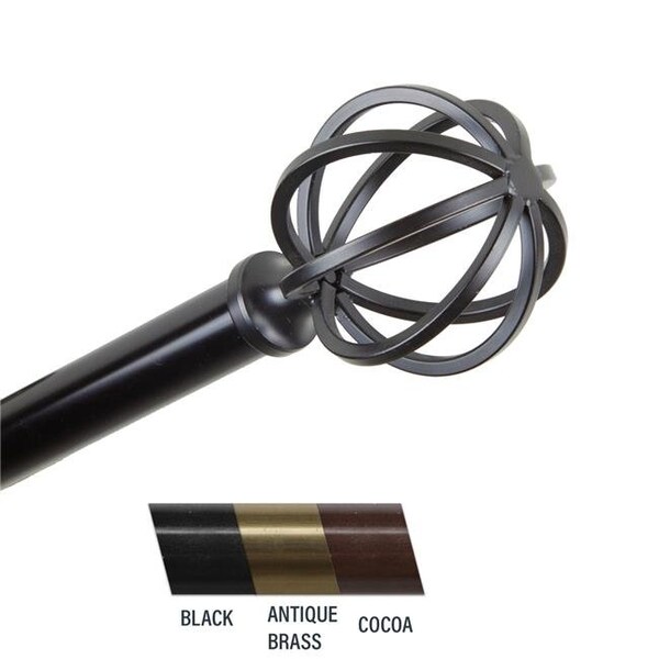 Central Design Central Design 4862-992 Crate 0.81 in. Curtain Rod; 120-170 in. - Black - 4862-992