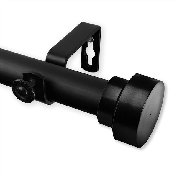 Central Design 1 in. Cover Ceiling Curtain Rod or Room Divider for 120 to 170 in. Windows, Black - 100-37-992CL