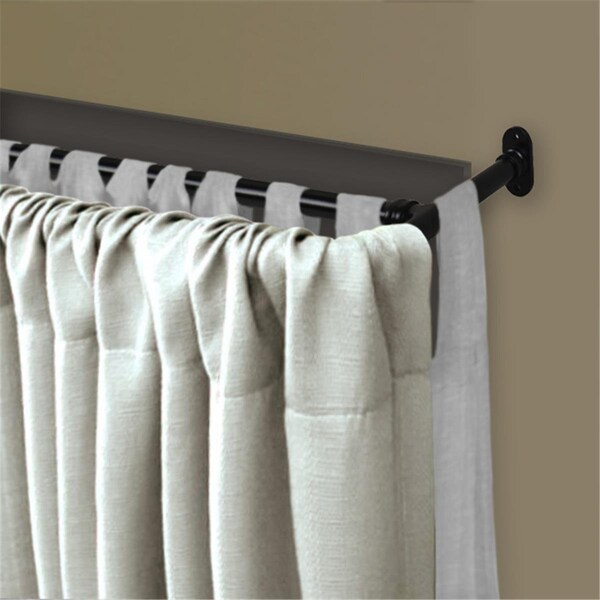 Central Design 0.625 in. Double Blackout Curtain Rod with 28 to 48 in. Extension, Black - BOT63-282D