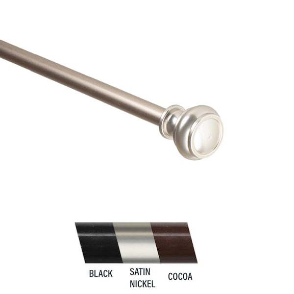 Central Design Kanne 0.44 in. Curtain Rod, 28-48 in. - Satin Nickel - CE436864