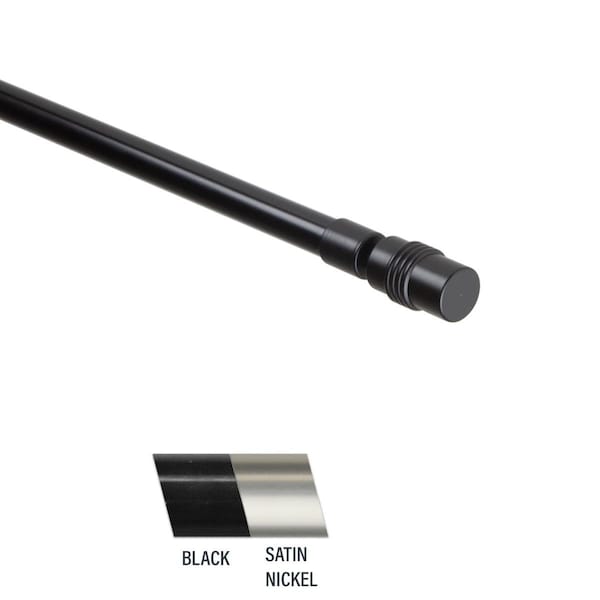 Central Design Fass 0.44 in. Curtain Rod, 18-28 in. - Black - CE436857