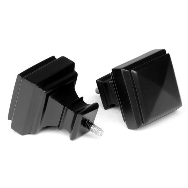 Utopia Alley Utopia Alley D22Z 28-48 in. Adjustable Curtain Rod with Square Finials - Black - D22Z