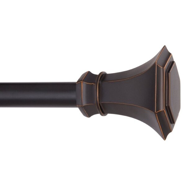 Kenney Mfg Curtain Rod, 34 in Dia, 36 to 66 in L, Metal, Black Copper - KN80106