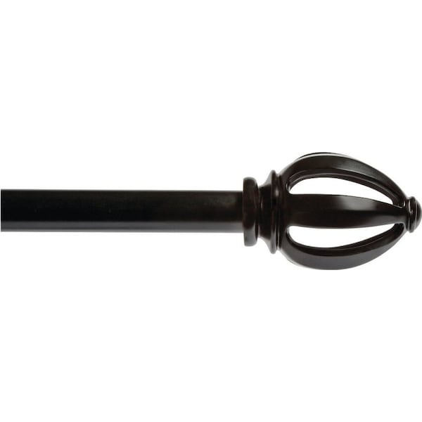 Kenney Mfg Curtain Rod, 34 in Dia, 66 to 120 in L, Black - KN80210