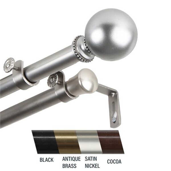 Central Design Central Design 4783-285 Julian 0.81 in. Double Curtain Rod; 28-48 in. - Satin Nickel - 4783-285