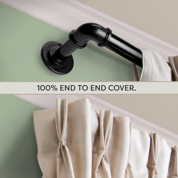 Kd Encimera 1 in. Pipe Blackout Curtain Rod with 28 to 48 in. Extension, Black - KD3733753